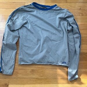 Motel Gray and Blue Long Sleeve Top